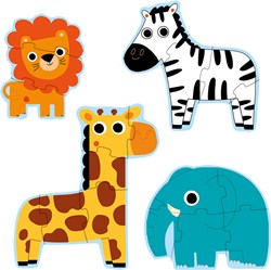 Djeco puzzle set jungle animals - educational FSC cardboard jigsaw