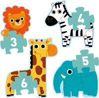 Djeco puzzle set jungle animals - educational FSC cardboard jigsaw-2