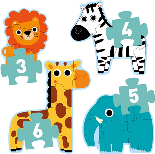 Djeco puzzle set jungle animals - educational FSC cardboard jigsaw-2