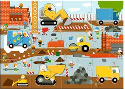 Djeco puzzle construction site - giant puzzle 12+5 pieces
