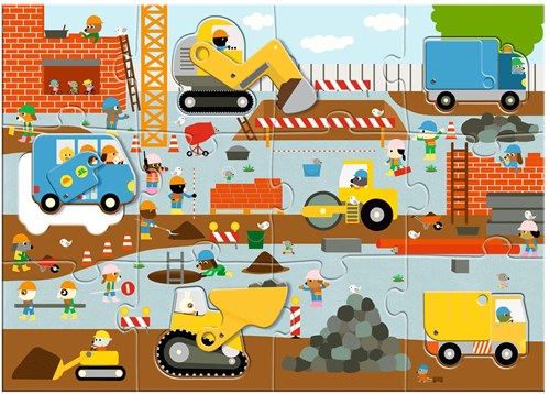 Djeco puzzle construction site - giant puzzle 12+5 pieces