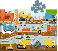 Djeco puzzle construction site - giant puzzle 12+5 pieces-2