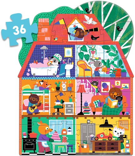 Djeco puzzle house p'tits copains - 36 pieces - FSC MIX cardboard-2