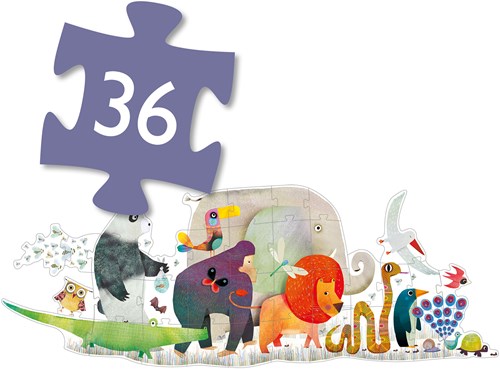 Djeco giant puzzle animal parade - 36 pieces FSC cardboard-2