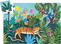 Djeco puzzle tiger - silhouette animal puzzle 24 pieces kids puzzle