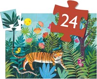 Djeco puzzle tiger - silhouette animal puzzle 24 pieces kids puzzle-2