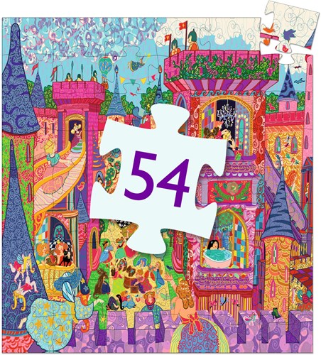 Djeco puzzle fairy castle - silhouette jigsaw 54 pieces FSC cardboard-2