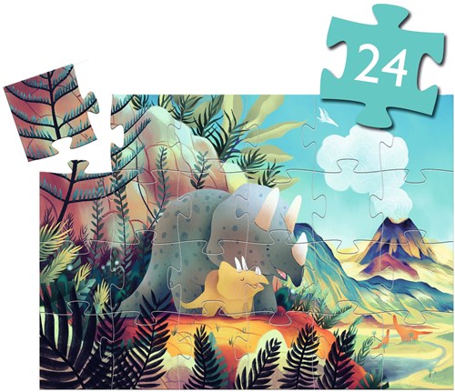 Djeco puzzle silhouette Teo the dino - 24 pieces - FSC cardboard-2