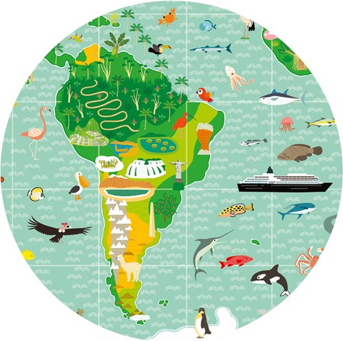 Djeco observation puzzle world map 200 pieces with booklet-3