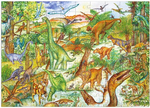 Djeco puzzle Dinosaurs - educational toy - 100 pieces