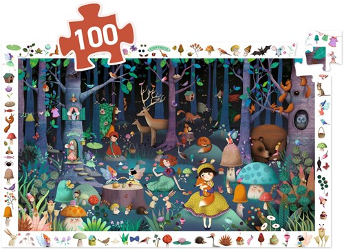 Djeco puzzle enchanted forest - observation puzzle 100 pieces FSC MIX-2
