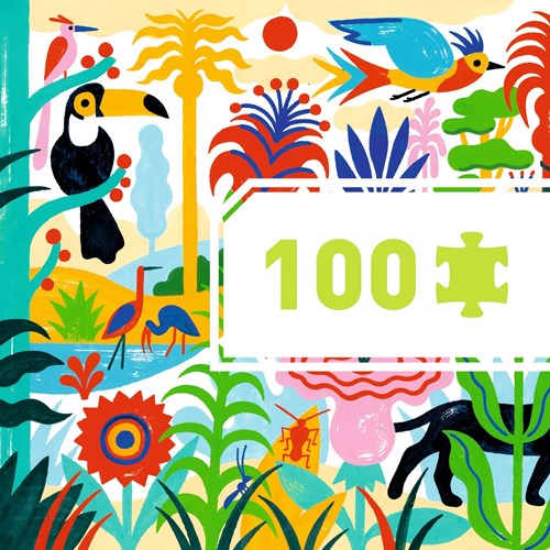 Djeco puzzle Jungle - 100 pieces - FSC cardboard - colourful jigsaw-2