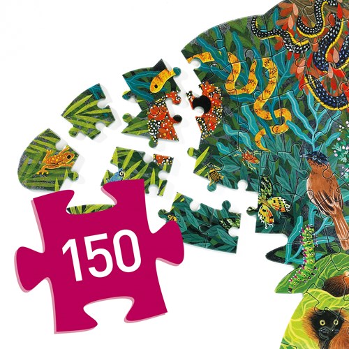 Djeco puzzle Chameleon - FSC cardboard animal puzzle 150 pieces-2