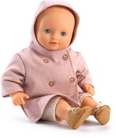 Djeco doll clothing Hooded coat pink - baby doll accessory-2
