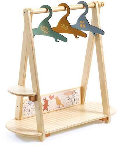 Djeco accessories Large clothes rack doll wardrobe - FSC wood