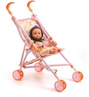 Djeco accessories doll stroller Flowers - 54 cm lightweight buggy-3