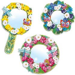 Djeco mosaics & stickers Pretty Flowers - creative mirror decoration set