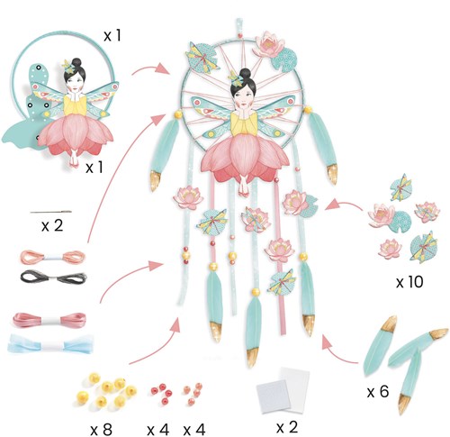 Djeco craft set dreamcatcher Lotus Fairy - creative kit for kids-2