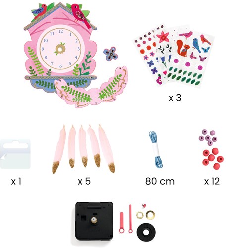 Djeco craft set clock - creative kit with transfer stickers-3