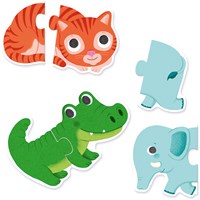 Djeco animal puzzle duo - educational FSC cardboard toy