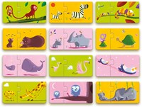 Djeco puzzle animal duo Mom and baby FSC cardboard educational-2