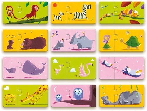 Djeco puzzle animal duo Mom and baby FSC cardboard educational-2