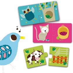 Djeco puzzle duo Habitat - educational animal puzzle FSC cardboard