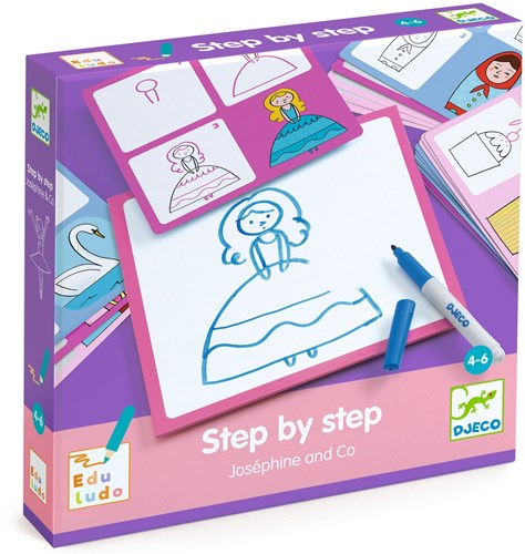 Djeco drawing set Step by Step Joséphine and Co - educational toy-2
