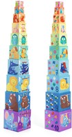 Djeco wooden blocks Rainbow blocks - colorful stacking cubes FSC-2