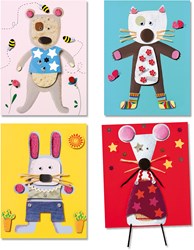 Djeco creative collage kit for kids - animal craft FSC paper