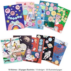 Djeco craft set Spirals - Drawing pad with 10 themes and accessories