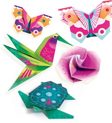 Djeco origami craft set Tropical animals and flowers paper FSC