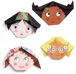 Djeco origami Pretty Faces - creative folding set for kids