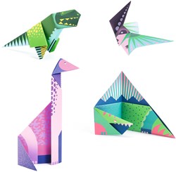 Djeco origami dinosaurs craft set - FSC paper - creative activity