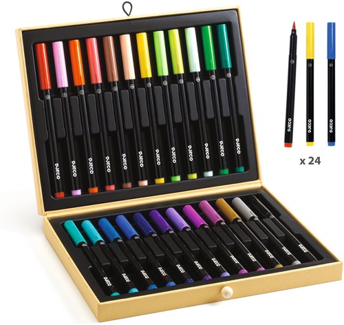 Djeco colouring First brush pens box - creative marker set for kids-2