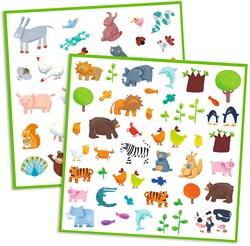 Djeco stickers animals - FSC paper - 160 pieces - creative craft set