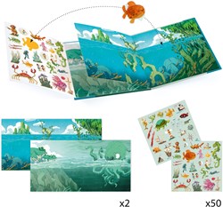 Djeco stickers sea adventure - reusable sticker book for kids