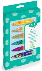 Djeco colours 6 multicoloured crayons for kids