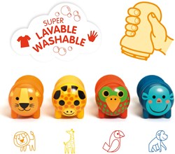 Djeco stamp set Safari animals - ergonomic craft stamps for kids