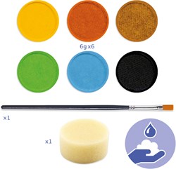 Djeco face paint palette - 6 color make-up set for kids