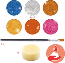 Djeco make-up palette - metallic colours for kids - 6 colours