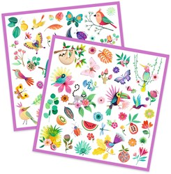 Djeco stickers Paradise - exotic animals and flowers - 160 stickers