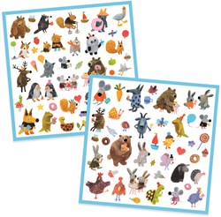 Djeco stickers Fluffy Friends - creative craft set for kids