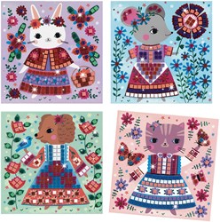 Djeco mosaic craft set Lovely Pets - creative animal stickers