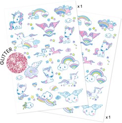 Djeco unicorn tattoo set - temporary glitter tattoos for kids