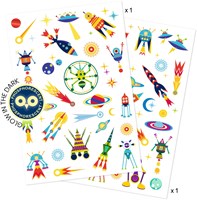 Djeco tattoo Space Oddity - temporary tattoos glow-in-the-dark