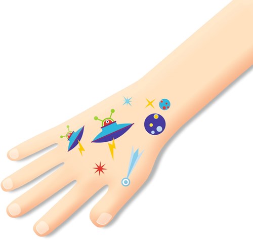 Djeco tattoo Space Oddity - temporary tattoos glow-in-the-dark-2