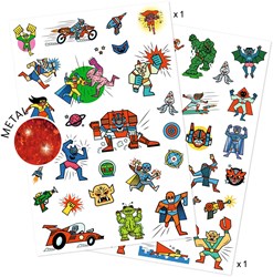 Djeco tattoo Heroes vs villains - temporary kids tattoos FSC MIX