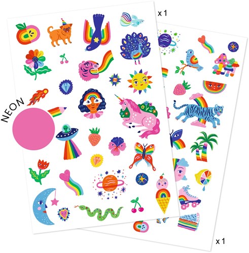 Djeco tattoo Rainbow - temporary tattoos for kids FSC MIX
