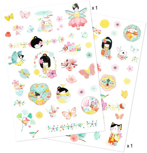 Djeco body art tattoo Sakura - temporary kids tattoos flowers